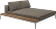 Gloster Grid Left / Right Chill Chaise Unit - Teak Platform White Grade B (WR) Blend Latte 0203 