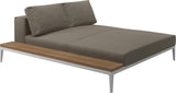 Gloster Grid Left / Right Chill Chaise Unit - Teak Platform White Grade B (WR) Blend Latte 0203 