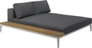 Gloster Grid Left / Right Chill Chaise Unit - Teak Platform White Grade B (WR) Cameron Anthracite 0001 