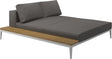Gloster Grid Left / Right Chill Chaise Unit - Teak Platform White Grade B (WR) Cameron Granite 0050 