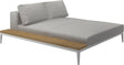 Gloster Grid Left / Right Chill Chaise Unit - Teak Platform White Grade B (WR) Sailing Seagull 0090 