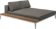 Gloster Grid Left / Right Chill Chaise Unit - Teak Platform White Grade C (OP) Loom 3 castelrock 0205 
