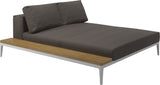 Gloster Grid Left / Right Chill Chaise Unit - Teak Platform White Grade C (OP) Robben Charcoal 0083 