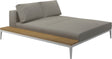 Gloster Grid Left / Right Chill Chaise Unit - Teak Platform White Grade C (OP) Robben Grey 0085 