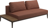 Gloster Grid Left / Right End Table Unit - Teak Platform Java Grade B (WR) Blend Clay 0143 