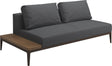 Gloster Grid Left / Right End Table Unit - Teak Platform Java Grade B (WR) Cameron Anthracite 0001 