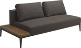 Gloster Grid Left / Right End Table Unit - Teak Platform Java Grade C (OP) Robben Charcoal 0083 