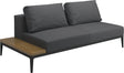 Gloster Grid Left / Right End Table Unit - Teak Platform Meteor Grade B (WR) Cameron Anthracite 0001 
