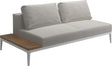 Gloster Grid Left / Right End Table Unit - Teak Platform White Grade B (WR) Blend Linen 0146 