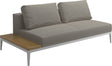 Gloster Grid Left / Right End Table Unit - Teak Platform White Grade C (OP) Robben Grey 0085 