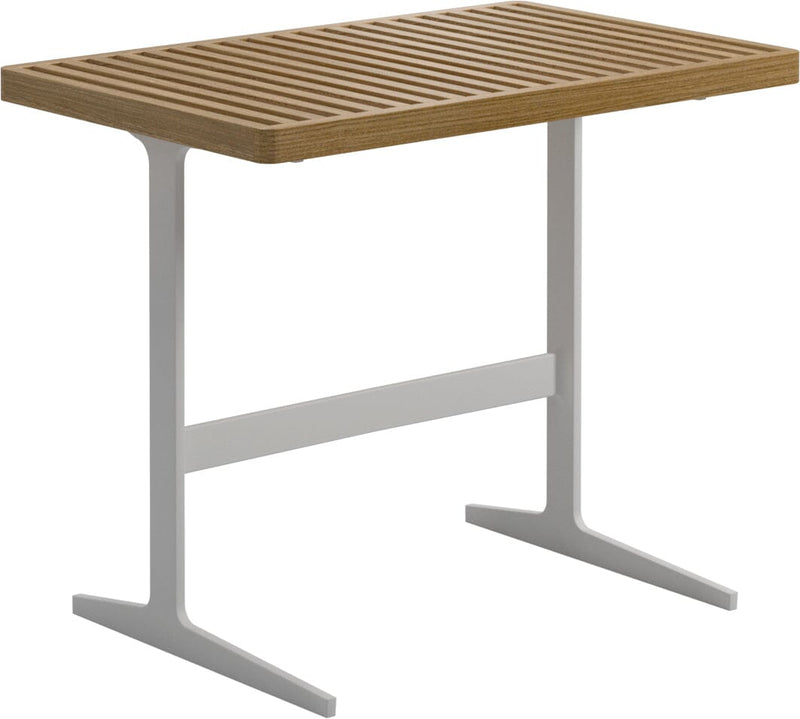 Gloster Grid Side Table - Table d'appoint 80x50cm h:67cm - Teak Top White / Teak 