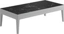 Gloster Grid Small Coffee Table - Table basse 103x50cm h:30cm - Ceramic Top White / Nero Ceramic Top 