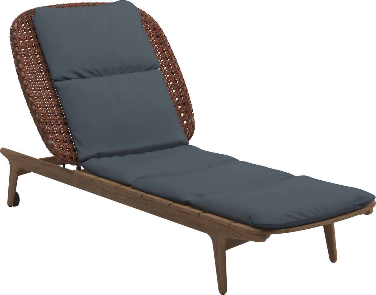 Gloster Kay Chaise longue Copper Grade D (ST) Tuck Denim 0157 