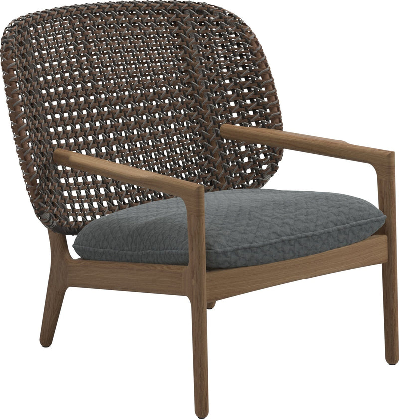 Gloster Kay Fauteuil club - Lounge Chair Bas dossier Brindle Grade D (ST) Wave Gravel 0159 