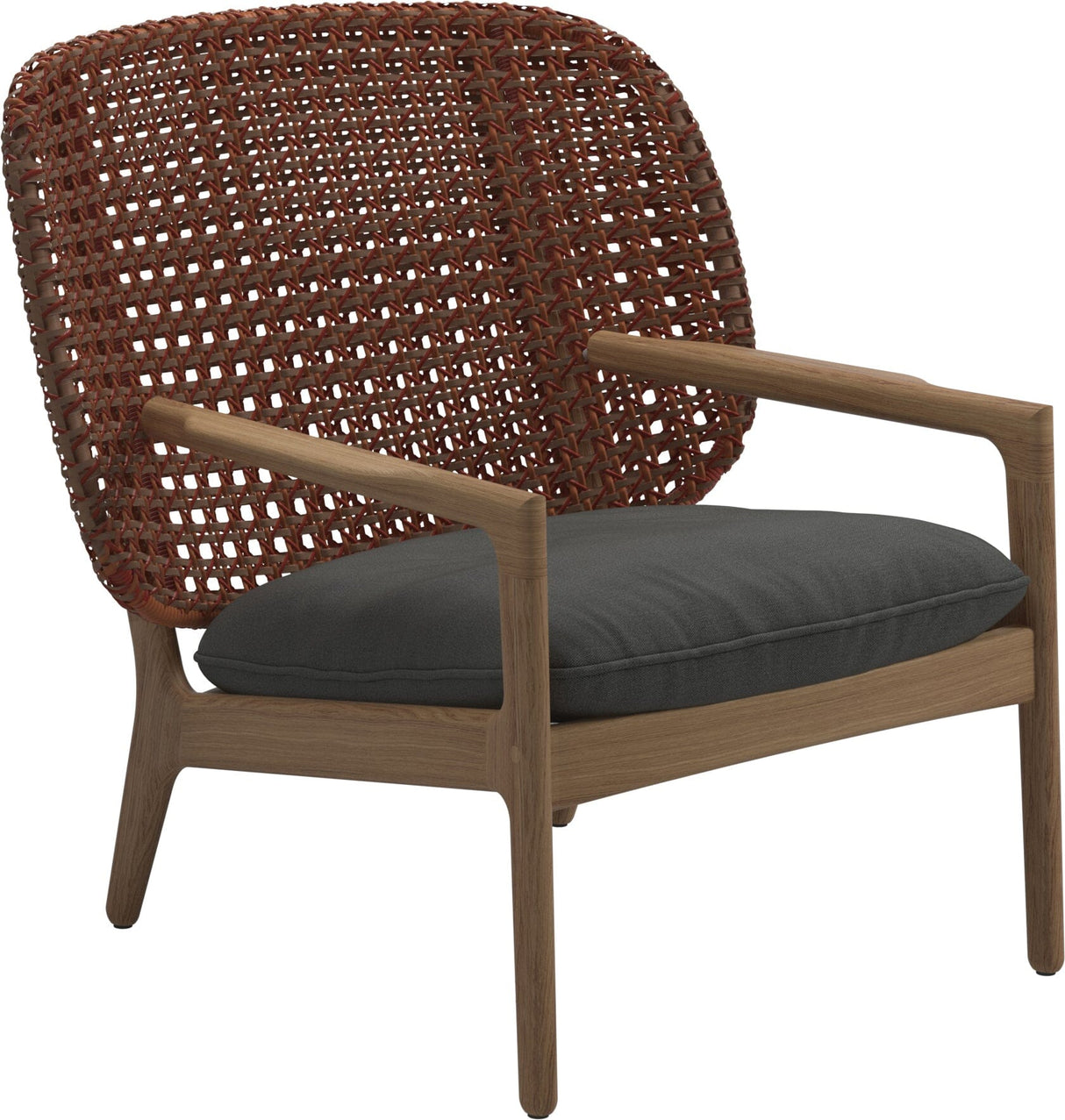 Gloster Kay Fauteuil club - Lounge Chair Bas dossier Copper Grade B (WR) Blend Coal 0144 