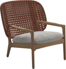 Gloster Kay Fauteuil club - Lounge Chair Bas dossier Copper Grade B (WR) Blend Linen 0146 