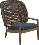 Gloster Kay Fauteuil club - Lounge Chair Haut dossier Brindle Grade D (ST) Tuck Denim 0157 