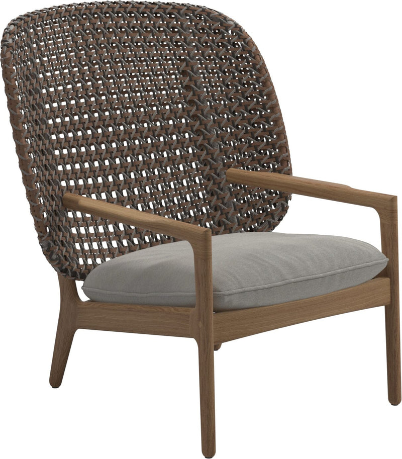 Gloster Kay Fauteuil club - Lounge Chair Haut dossier Brindle Grade D (ST) Tuck Malt 0122 