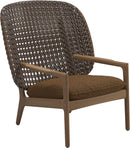 Gloster Kay Fauteuil club - Lounge Chair Haut dossier Brindle Grade D (ST) Wave Russet 0127 