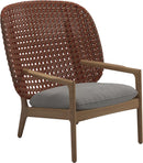 Gloster Kay Fauteuil club - Lounge Chair Haut dossier Copper Grade B (OP) Fife Canvas Grey 0032 