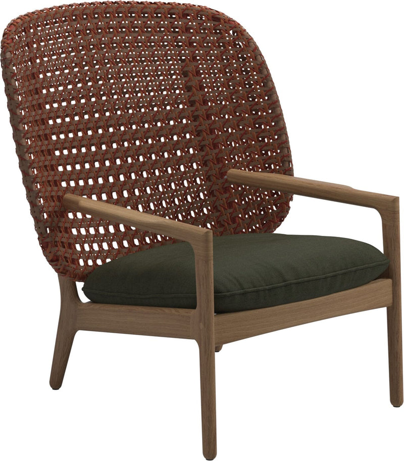Gloster Kay Fauteuil club - Lounge Chair Haut dossier Copper Grade B (OP) Fife Olive 0041 