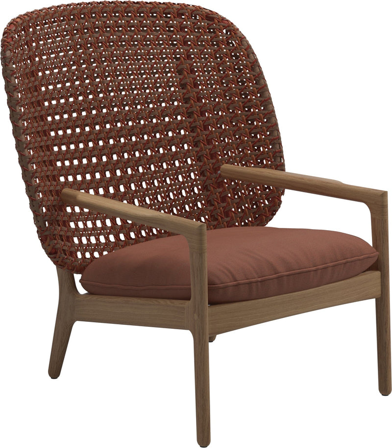 Gloster Kay Fauteuil club - Lounge Chair Haut dossier Copper Grade B (WR) Blend Clay 0143 