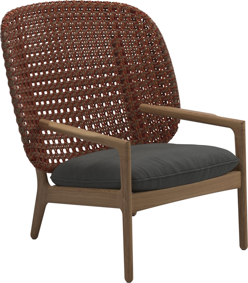 Gloster Kay Fauteuil club - Lounge Chair Haut dossier Copper Grade B (WR) Blend Coal 0144 