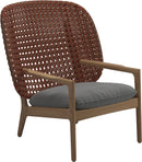 Gloster Kay Fauteuil club - Lounge Chair Haut dossier Copper Grade B (WR) Blend Fog 0145 