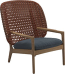Gloster Kay Fauteuil club - Lounge Chair Haut dossier Copper Grade D (ST) Tuck Denim 0157 