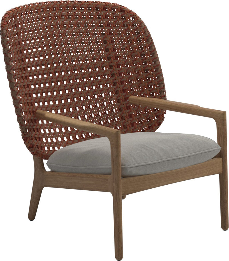 Gloster Kay Fauteuil club - Lounge Chair Haut dossier Copper Grade D (ST) Tuck Malt 0122 