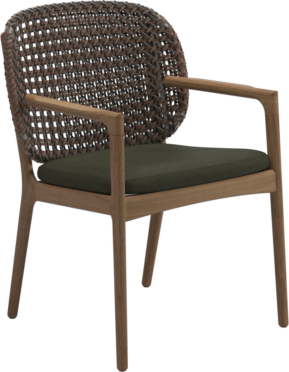 Gloster Kay Fauteuil repas avec accoudoirs Brindle Grade B (OP) Fife Olive 0041 