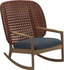 Gloster Kay High Back Rocking Chair Copper Grade D (ST) Tuck Denim 0157 