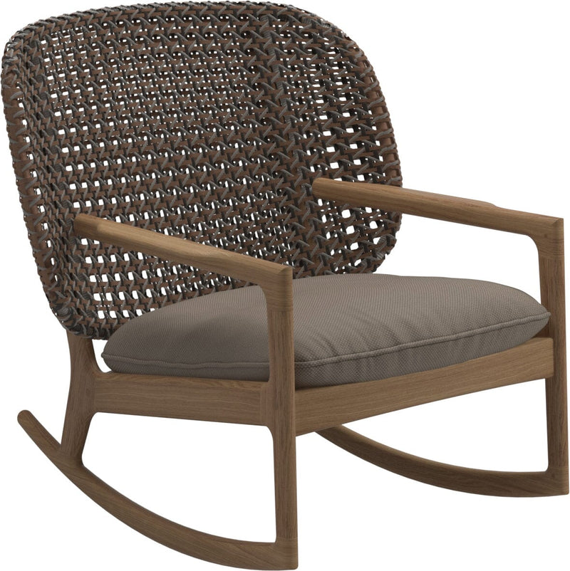 Gloster Kay Low Back Rocking Chair Brindle Grade D (ST) Ravel Dune 0118 