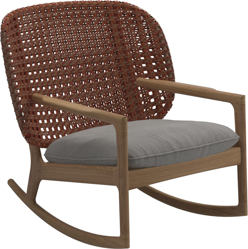 Gloster Kay Low Back Rocking Chair Copper Grade B (OP) Fife Canvas Grey 0032 