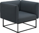 Gloster Maya Fauteuil club - Lounge Chair 97x86cm Meteor Grade D (ST) Tuck Denim 0157 