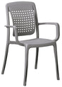 Grosfillex Factory Fauteuil repas empilable Gris Platinium 