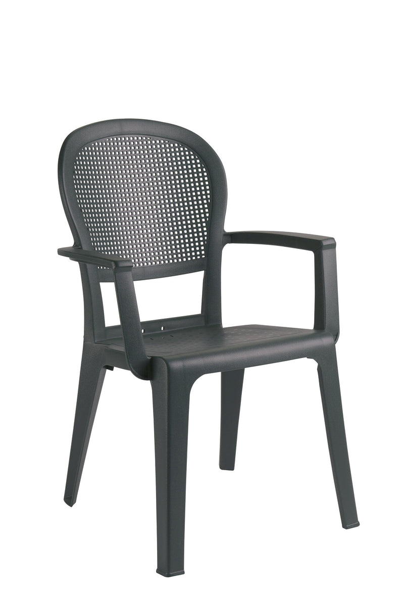 Grosfillex Madras Fauteuil repas empilable Anthracite 