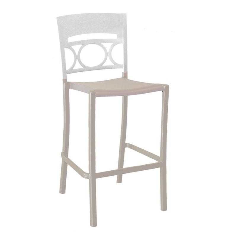 Grosfillex Moon Chaise haute de bar Blanc / Lin 