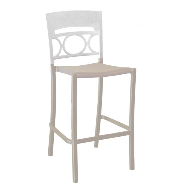 Grosfillex Moon Chaise haute de bar Blanc / Lin 