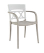 Grosfillex Moon Fauteuil repas empilable Blanc / Lin 