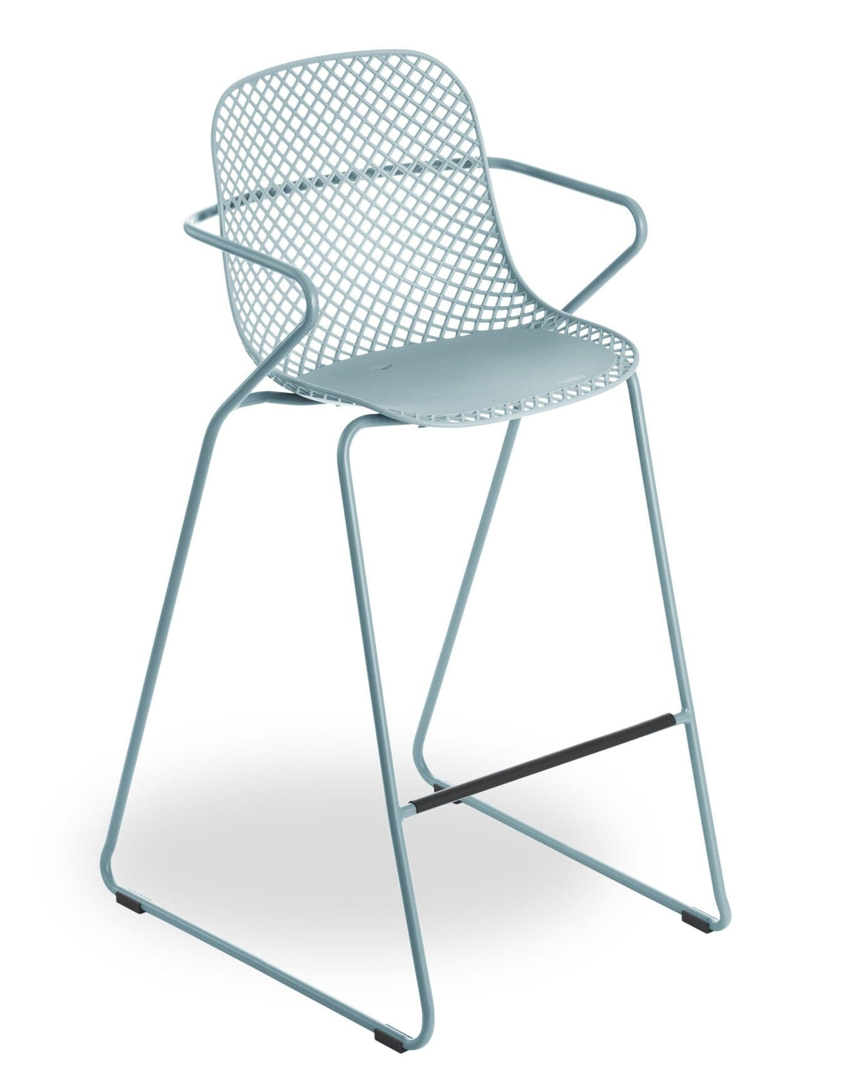 Grosfillex Ramatuelle 73 Chaise haute de bar empilable Bleu Ether 