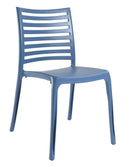Grosfillex Sunday Chaise empilable Bleu Denim 