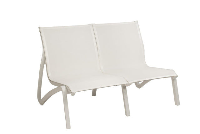 Grosfillex Sunset Canapé Conversationnel 2 places Blanc Glacier / T28 Blanc 