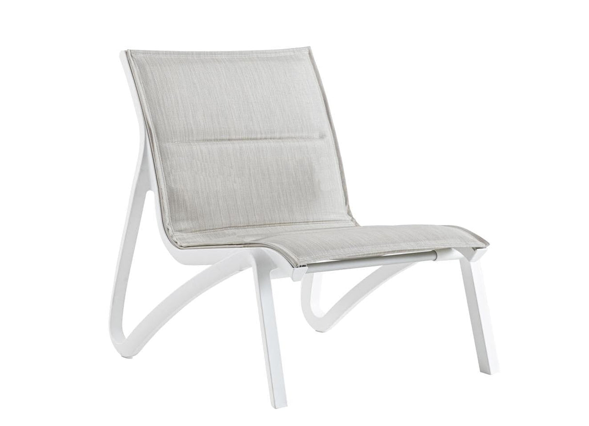 Grosfillex Sunset Confort Fauteuil bas Conversationnel Blanc Glacier / T33 Beige Chiné 
