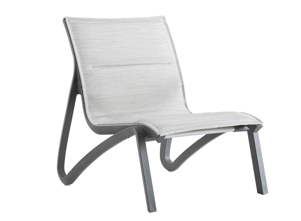 Grosfillex Sunset Confort Fauteuil bas Conversationnel Noir Volcanic / T34 Gris Chiné 