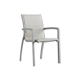 Grosfillex Sunset Confort Fauteuil repas Gris Platinum / T33 Beige Chiné 