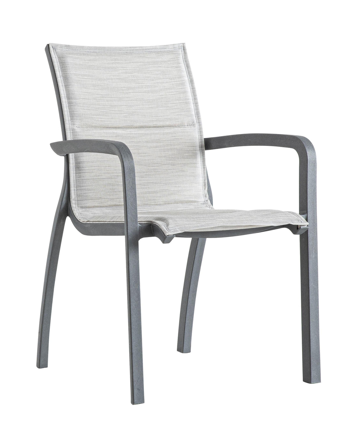 Grosfillex Sunset Confort Fauteuil repas Noir Volcanic / T34 Gris Chiné 