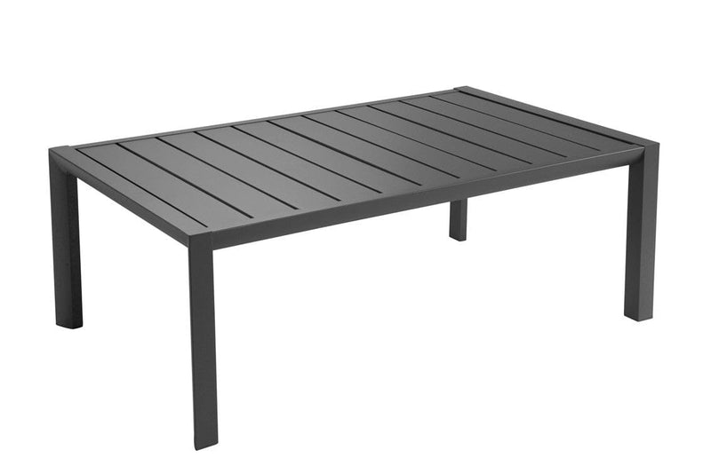Grosfillex Sunset Table basse 100x60cm H:37cm Aluminium Noir Volcanic 