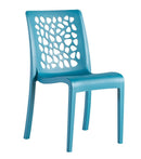 Grosfillex Tulipe chaise empilable Bleu Minéral 