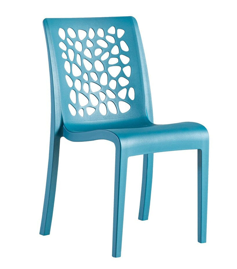 Grosfillex Tulipe chaise empilable Bleu Minéral 